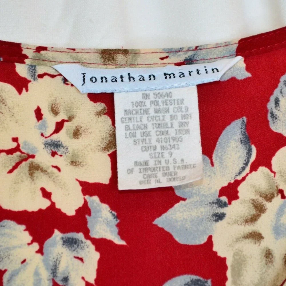 VTG 90’s Jonathan Martin Romantic Floral Short Sleeve Maxi Dress Size 9 (Sm-Med)